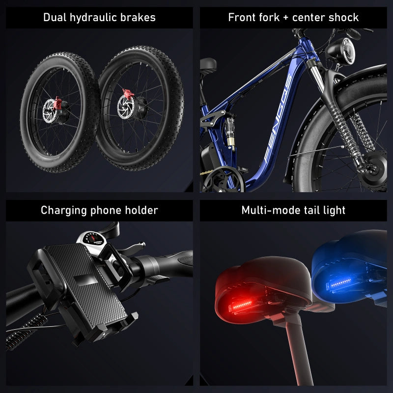 FENGQS Q8 Plus Fat Tire Electric Bicycle Light