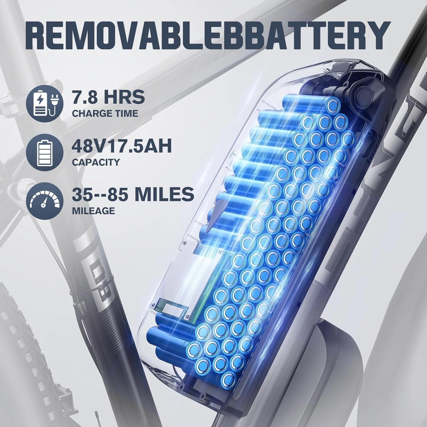 Q8Ebike 48V 17.5Ah Battery