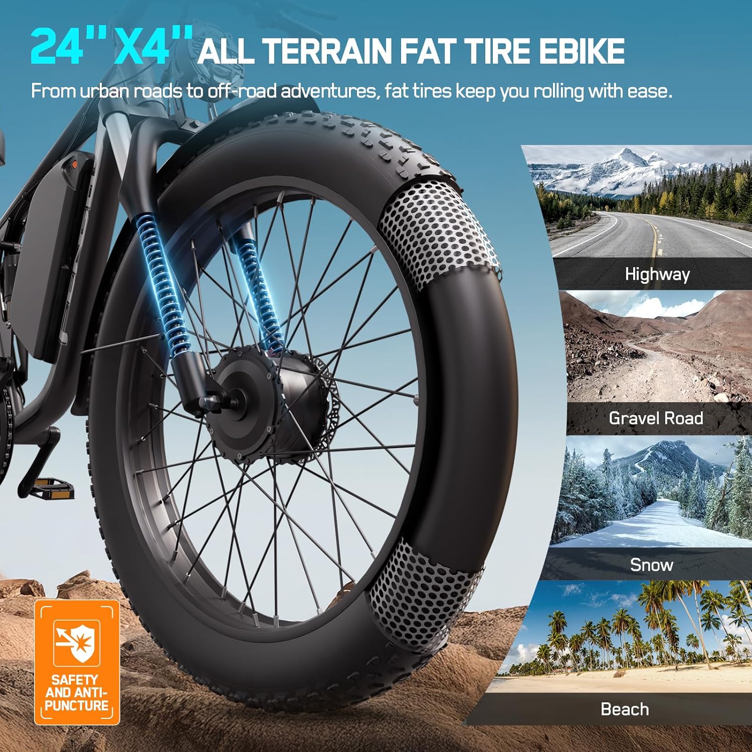 FENGQS Q8Plus 24-inch Adult Off-Road Electric Bike