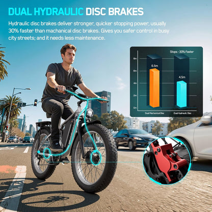 FENGQS Q8Plus 24-inch Adult Off-Road Electric Bike