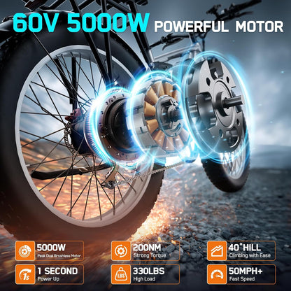 FENGQS Q8Plus 24-inch Adult Off-Road Electric Bike