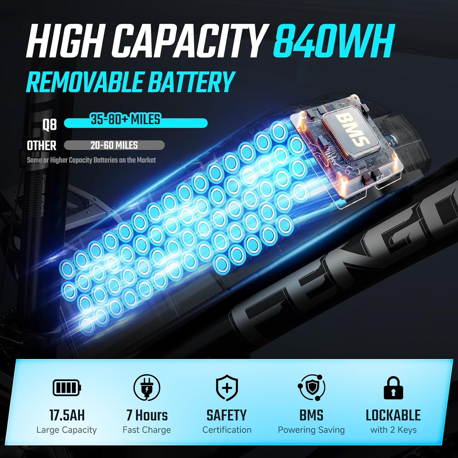 Bicicletas eléctricas de montaña FENGQS Q8